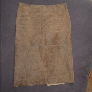 Just Cavalli Distressed Leather Panel Pencil Skirt